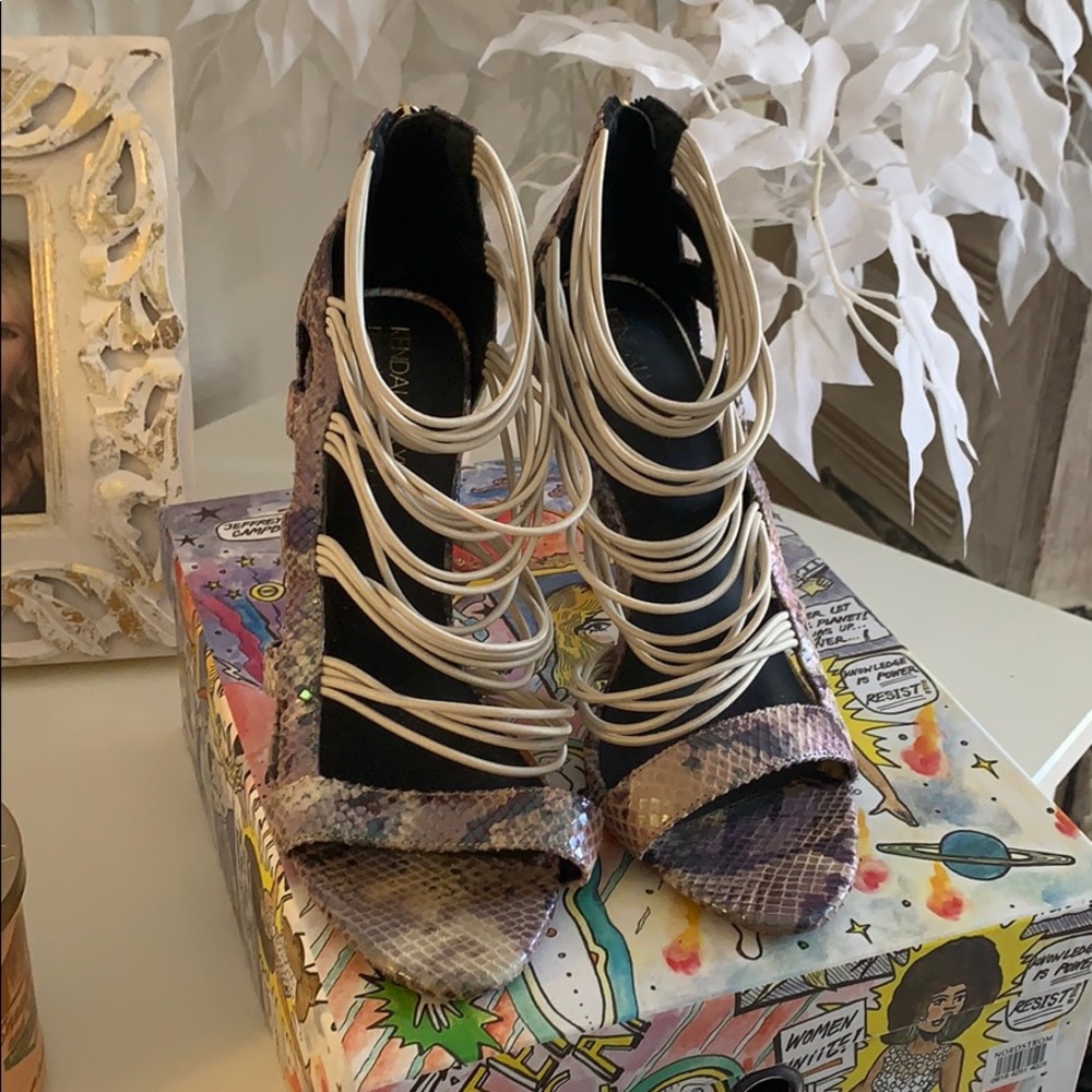 Kendall and Kiley metallic snakeskin Stilettos